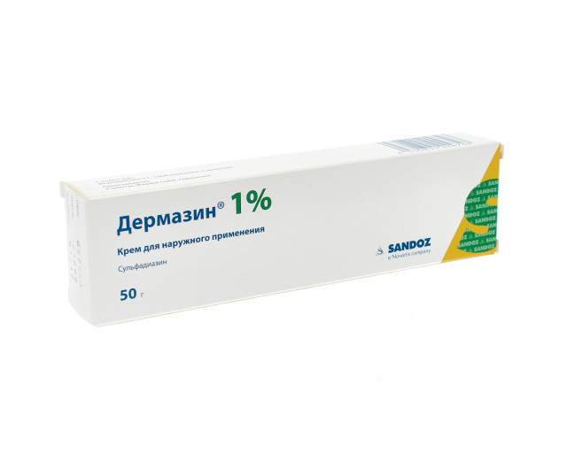 Дермазин крем 1% 50г в наличии в 73 аптеках Москвы и Санкт-Петербурга