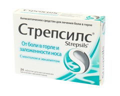 Стрепсилс Ментол/эвкалипт таблетки для рассасывания №24