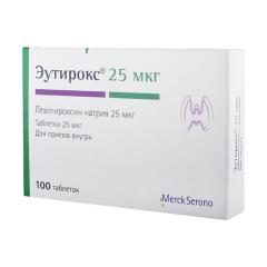 Эутирокс таблетки 25мкг №100