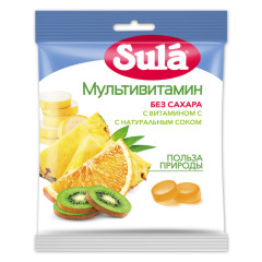 Зула леденцы Мультивитамин пакет 60г