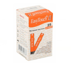 Изи тач тест-полоски для определения мочевая кислота №25