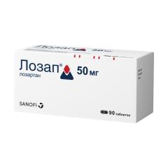 Лозап таблетки покрытые оболочкой 50мг №90