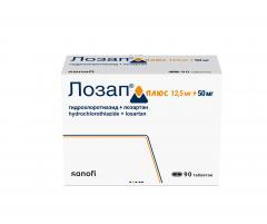 Лозап плюс таблетки покрытые оболочкой 12,5мг+50мг №90