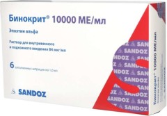 Бинокрит раствор для инъекций 84мкг/мл 10000 МЕ 1мл №6