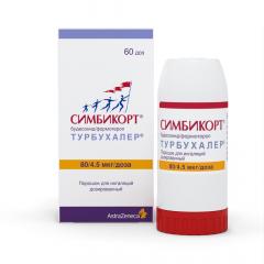 Симбикорт Турбухалер порошок для ингаляций 80мкг+4,5мкг/доза 60доз