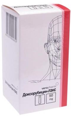 Доксорубицин-ЛЭНС лиофилизат д/в/сосуд. и в/пузырн. введ. 50мг