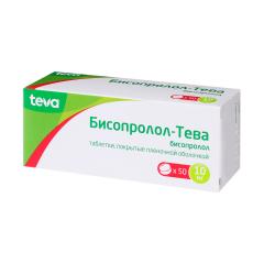 Бисопролол-Тева таблетки покрытые оболочкой 10мг №50
