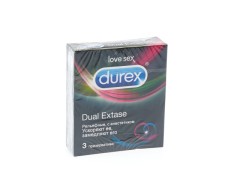 Дюрекс презервативы Dual Extase (анестетик бензокаин 5%) №3