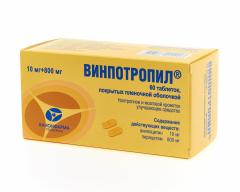 Винпотропил таблетки покрытые оболочкой 10мг+800мг №60