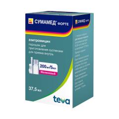 Сумамед Форте порошок для приготовления суспензии внутрь 200мг/5мл 35,573 г 37,5мл
