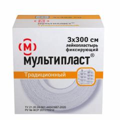 Мультипласт пластырь фиксирующий традиц. 3смх300см