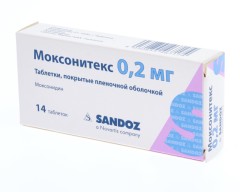 Моксонитекс таблетки покрытые оболочкой 0,2мг №14