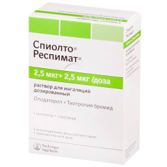 Спиолто Респимат раствор для ингаляций 2,5мкг+2,5мкг 4мл