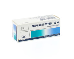 Меркаптопурин таблетки покрытые оболочкой 50мг №25