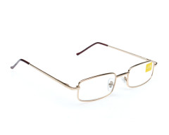 Очки золотые металл прямоугольные +2,0 42309/9