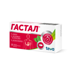 Гастал таблетки для рассасывания №12 (мятные)