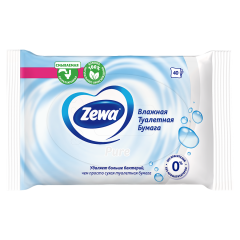 Зева Пьюр бумага туалетная влажные №40
