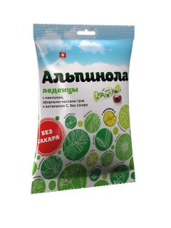 Альпинола леденцы ментол/травы/вит.С без сахара 75г