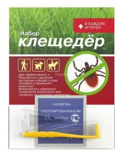 Клещедер устройство д/извлечения клещей набор