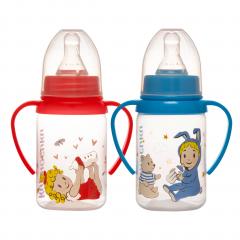 Курносики бутылочка с ручками 125мл+соска силикон 11109