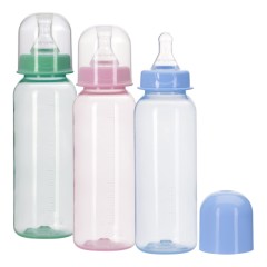 Курносики бутылочка цветн. 250мл+соска силикон 11130