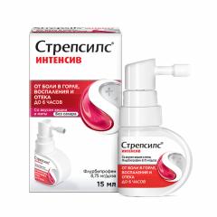 Стрепсилс Интенсив спрей 8,75мг/доза вишня/мята 15мл