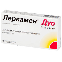 Леркамен Дуо таблетки покрытые оболочкой 10мг + 10мг №28