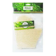 Бьюти Формат мочалка натур. хлопковый шенилл рукавица арт.58706-7238