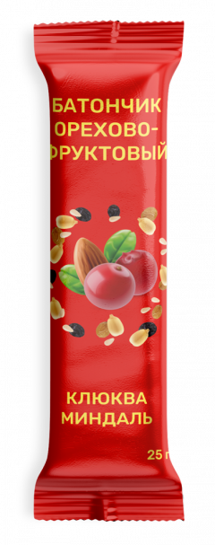 Батончики клюква/миндаль 25г
