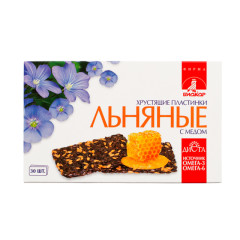 Биокор пластинки льняные хруст. мед №30