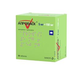 Апроваск таблетки покрытые оболочкой 5мг+150мг №56