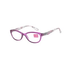 Очки пластик розовые цветочный принт +2,5 42600/4