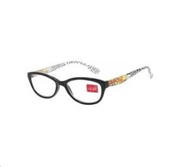 Очки пластик черные цветочный принт +1,5 63308/2