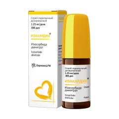 Изакардин спрей подъязычный 1,25мг/доза 300доз 15мл