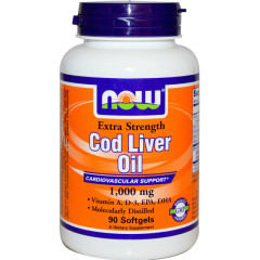 Нау Фудс Рыбий жир из печени трески 1000мг капсулы №90