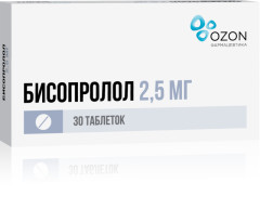 Бисопролол Озон таблетки покрытые оболочкой 2,5мг №30