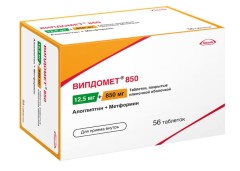 Випдомет таблетки покрытые оболочкой 12,5мг+850мг №56