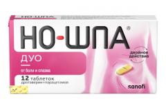 Но-шпа Дуо таблетки 40мг+500мг №12