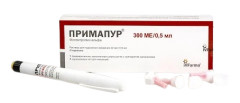 Примапур раствор для подкожного введения 22мкг/0,5мл картридж 0,5мл шприц-ручка №5