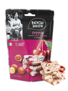 ВкусыМира туррон фундук/вишня 50г