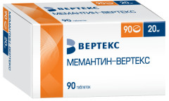 Мемантин таблетки покрытые оболочкой 20мг №90 Вертекс