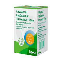 Леводопа/Карбидопа/Энтакапон-Тева таблетки покрытые оболочкой 100мг+25мг+200мг №30