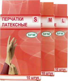 Перчатки нестерильные смотр. латекс СФМ (S) пара №5