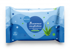 Бьютека салфетки влажные антибакт. алоэ №20