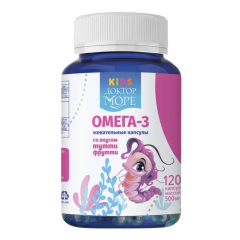 Доктор Море Кидс Омега-3 капсулы жевательные для девочек тутти-фрутти №120