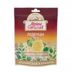 Альпийская Карамель леденцы имбирь/лимон 75г