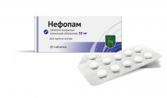 Нефопам таблетки покрытые оболочкой 30мг №20