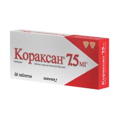 Кораксан таблетки покрытые оболочкой 7,5мг №56