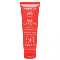 Апивита БиСанСэйф крем для лица солнцезащитный против старения и пигментации SPF50+ с морскими водорослями и прополисом 50мл