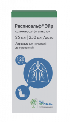 Респисальф Эйр аэрозоль для ингаляций 25мкг+250мкг/доза 120доз